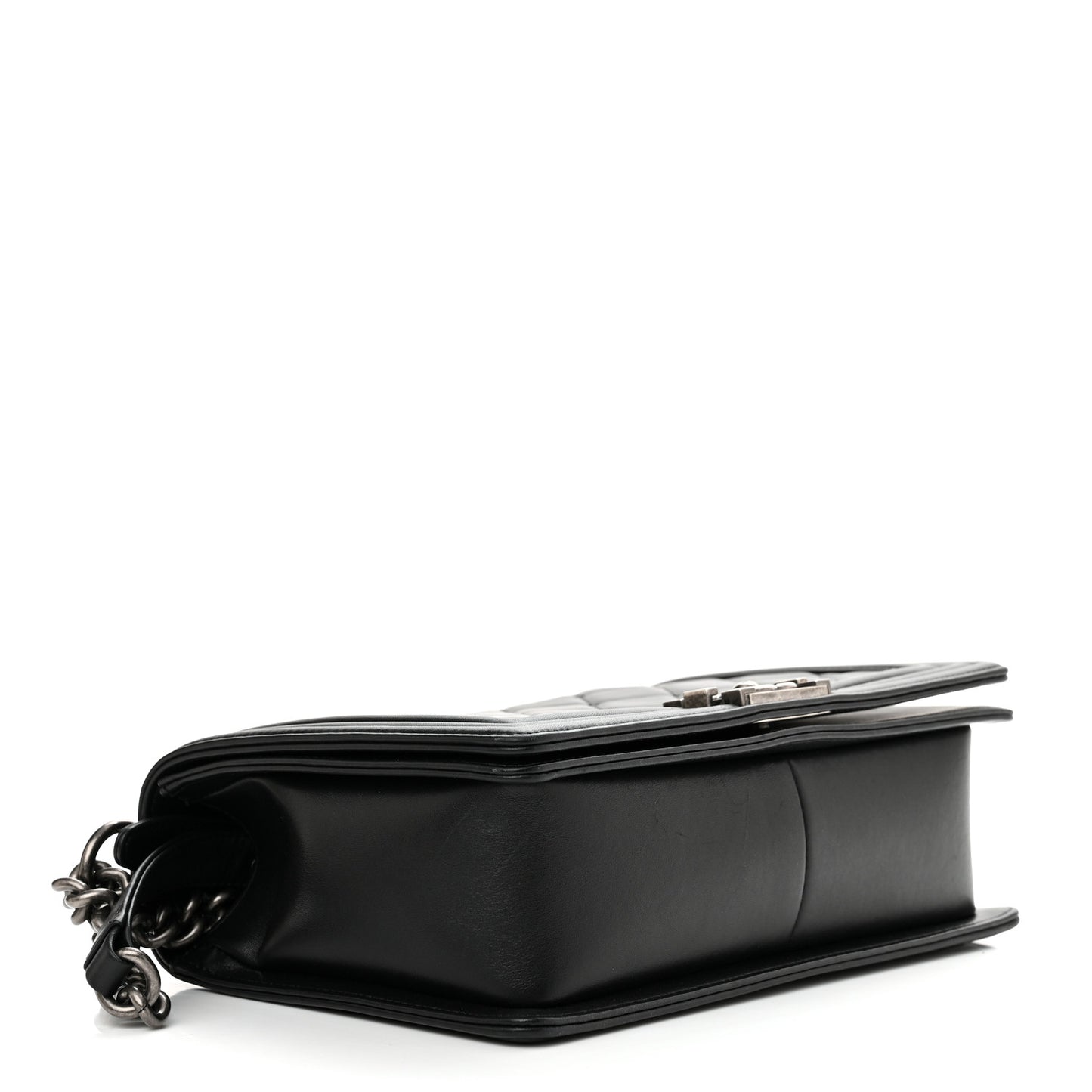 Lambskin Quilted Medium Boy Flap Black