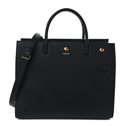 Burberry Grainy Calfskin Medium Title Bag Black 1 of 8