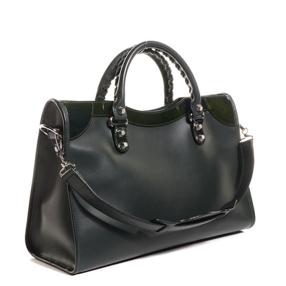 Balenciaga Smooth Calfskin Metallic Patent Giant 12 Silver Hardware City Vert Poker Fonce 4 of 10