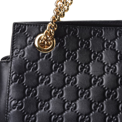 Gucci Guccissima Signature Medium Shoulder Tote Bag Black 8 of 10