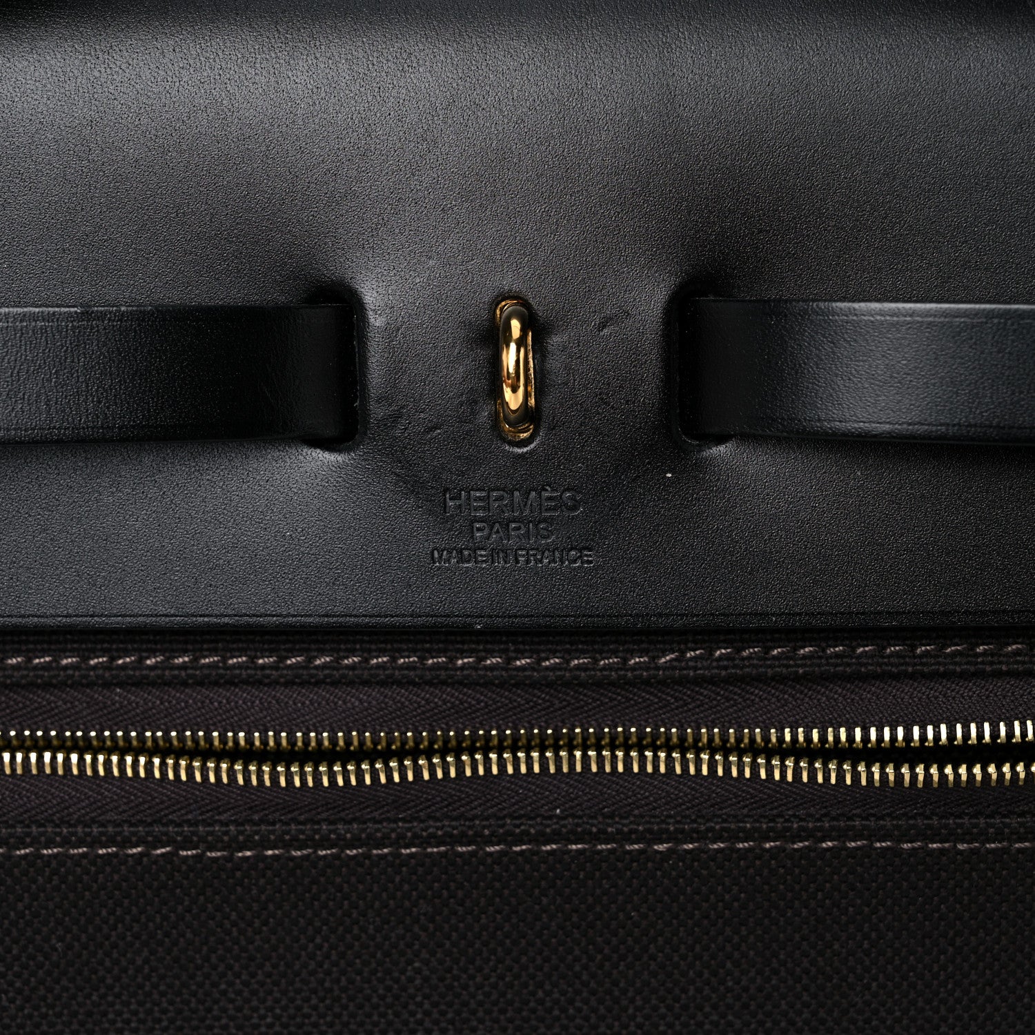 Hermes Military Toile Vache Hunter Herbag Zip PM 31 Black 5 of 17