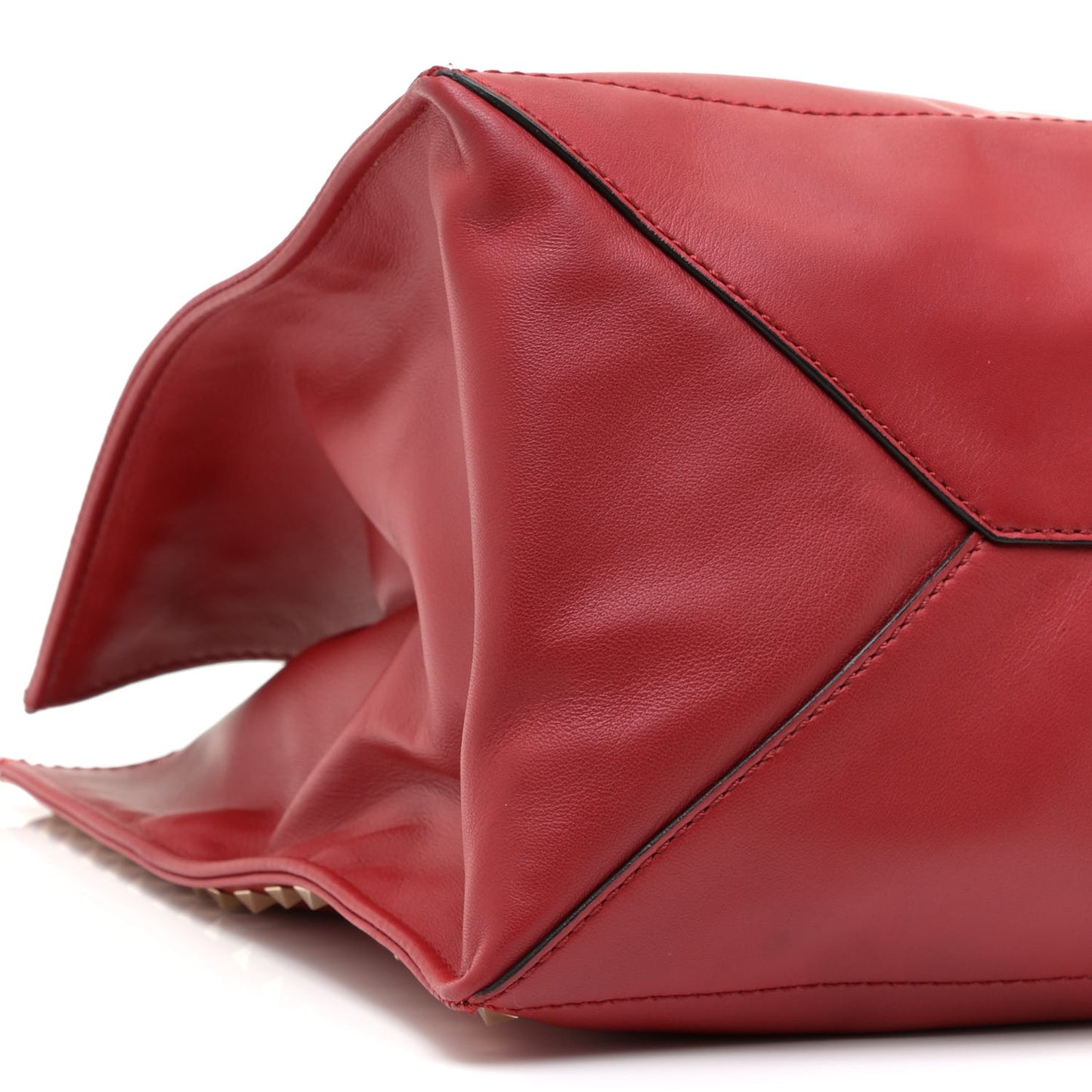 Nappa Medium Rockstud Soft Tote Red
