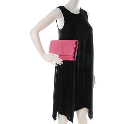 Saint Laurent Calfskin Monogram Large Belle De Jour Clutch Pink 2 of 7