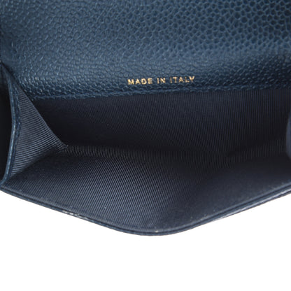 Chanel Iridescent Caviar Quilted Flap Card Holder Dark Blue 5 of 13