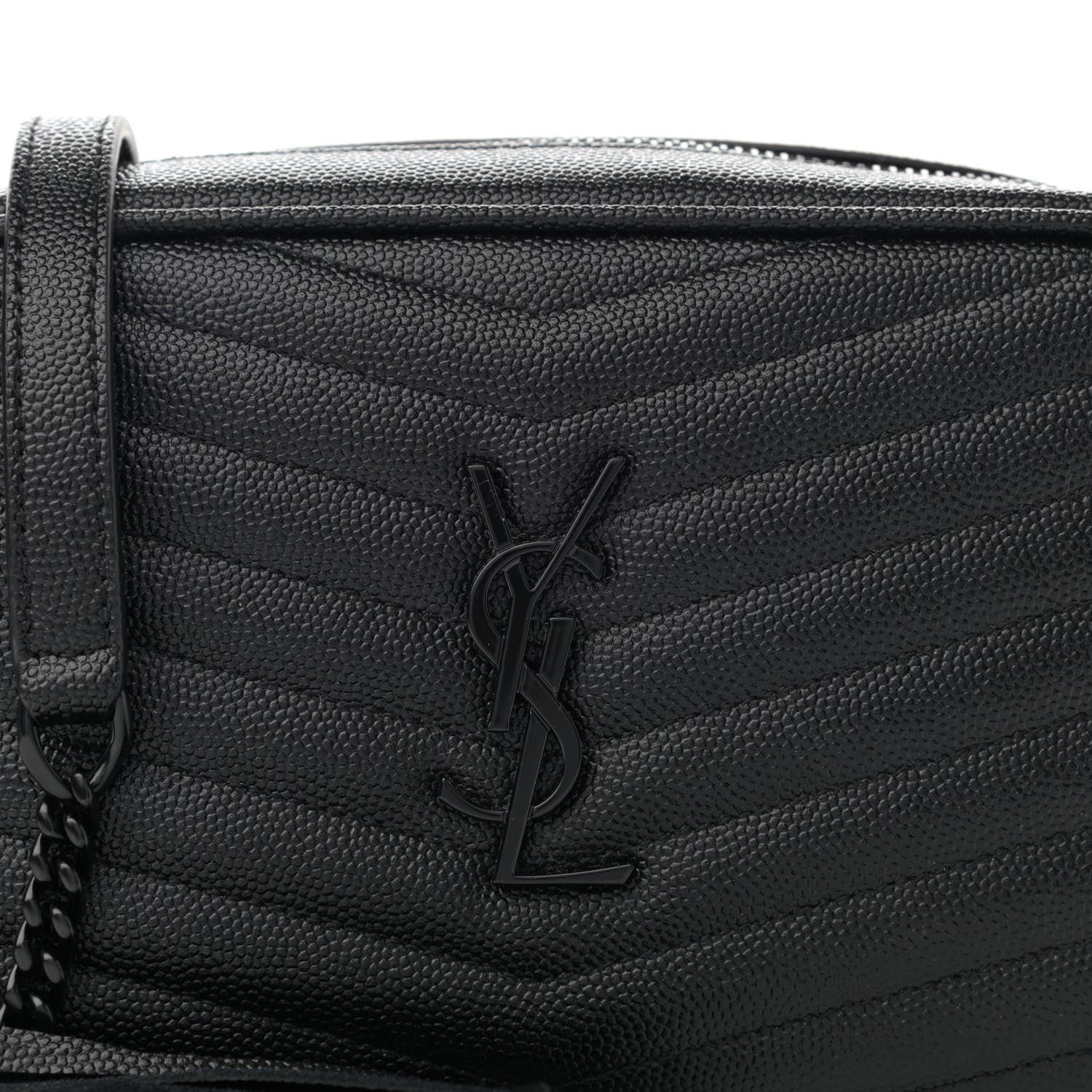 Saint Laurent Grain De Poudre Matelasse Monogram Mini Lou Camera Bag Black 7 of 10