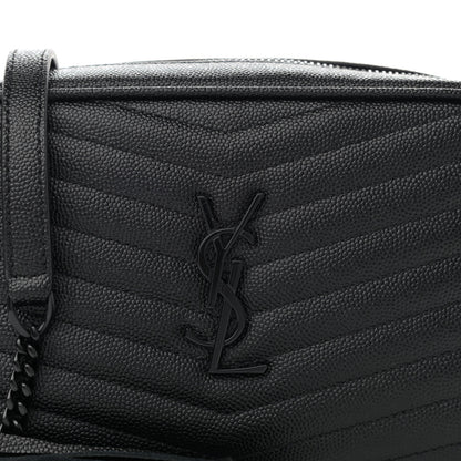 Saint Laurent Grain De Poudre Matelasse Monogram Mini Lou Camera Bag Black 7 of 10