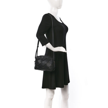 Bottega Veneta Lambskin Maxi Intrecciato Small Cassette Camera Bag Black 2 of 8