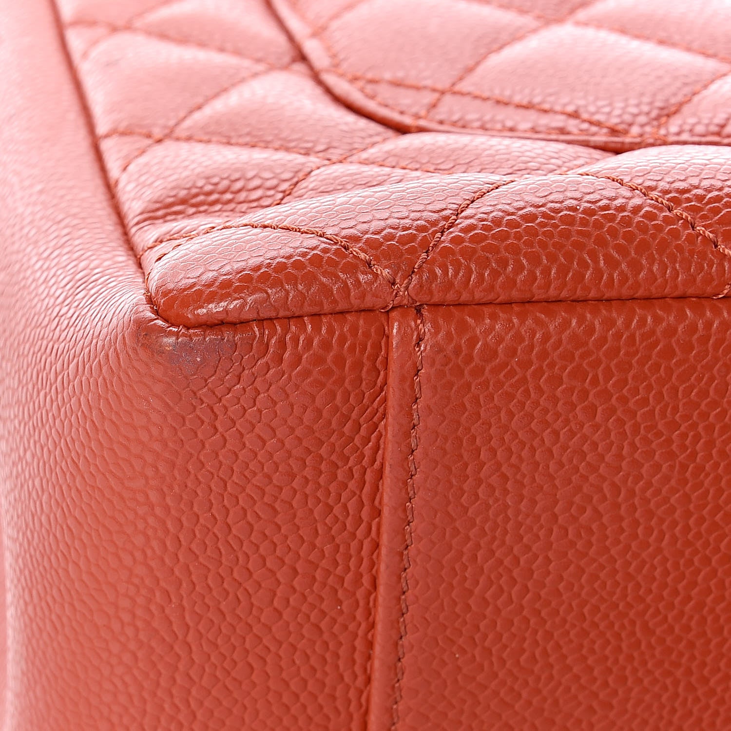Chanel Caviar Quilted Grand Shopping Tote GST Orange 13 of 18