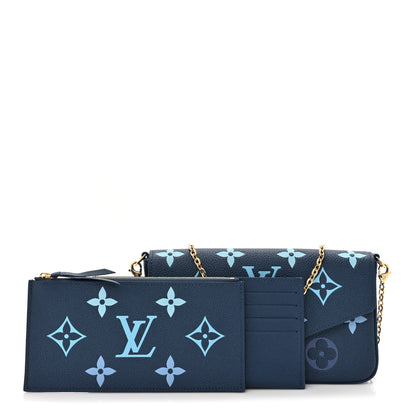 Louis Vuitton Empreinte Monogram Giant Felicie Pochette Chain Wallet Gradient Blue 3 of 13