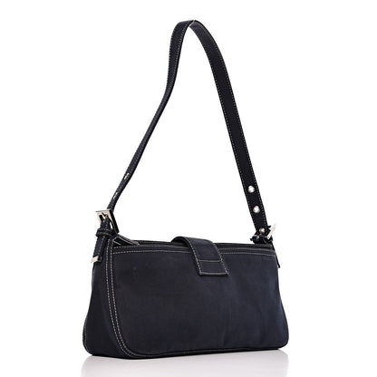 Fendi Canvas Shoulder Bag Dark Blue 3 of 13