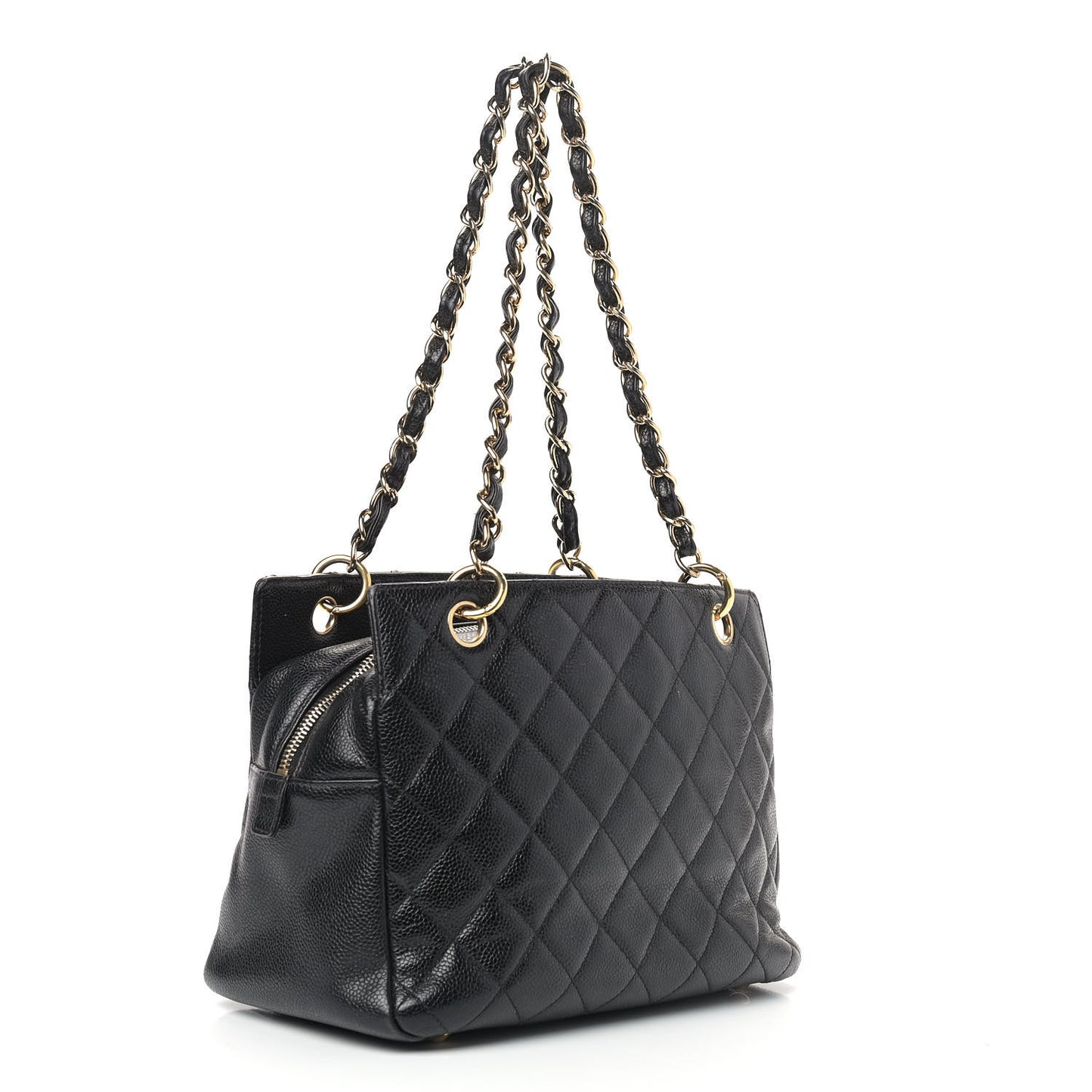 Caviar Quilted Petit Timeless Tote PTT Black