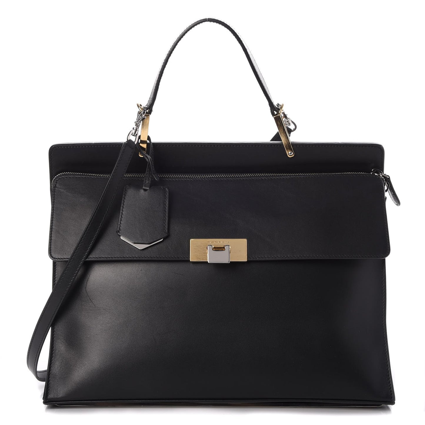 Calfskin Le Dix Zip Cartable Black