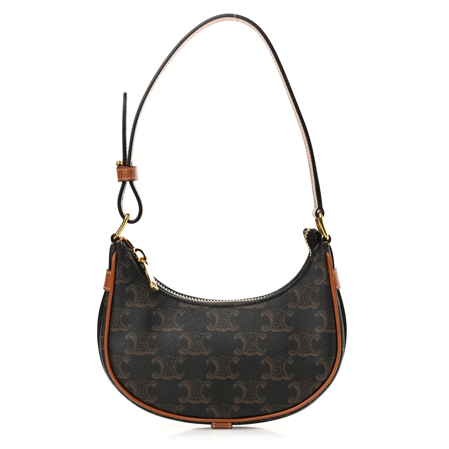 Celine Canvas Calfskin Mini Ava Triomphe Shoulder Bag Tan 1 of 11