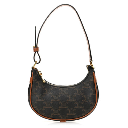Celine Canvas Calfskin Mini Ava Triomphe Shoulder Bag Tan 1 of 11