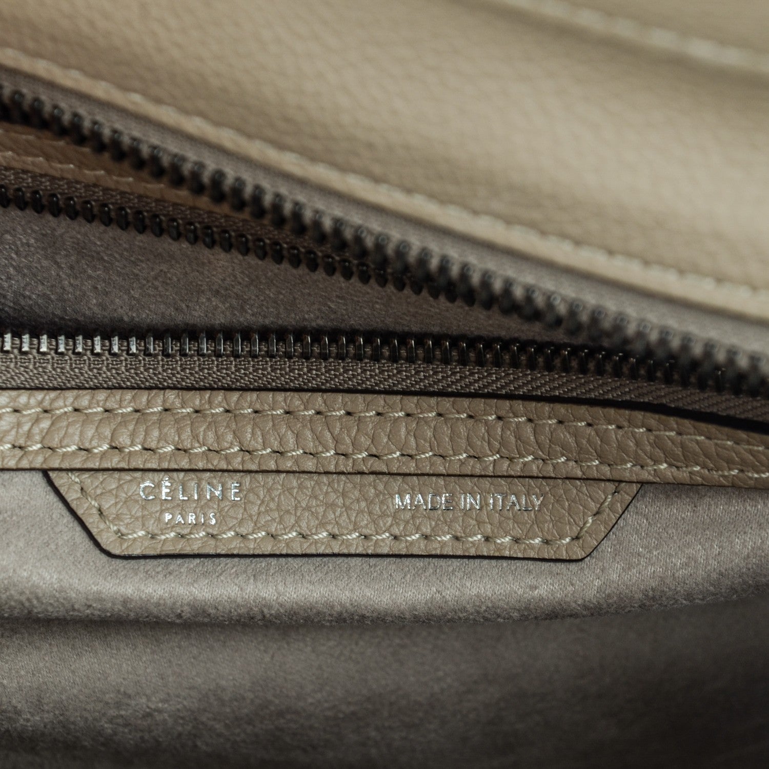 Celine Drummed Calfskin Mini Luggage Dune 6 of 7