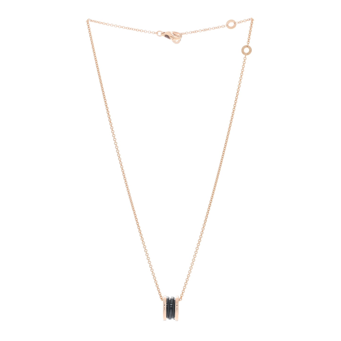 18K Rose Gold Black Ceramic B.Zero1 Pendant Necklace