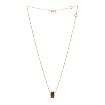 Bulgari 18K Rose Gold Black Ceramic B.Zero1 Pendant Necklace 3 of 5