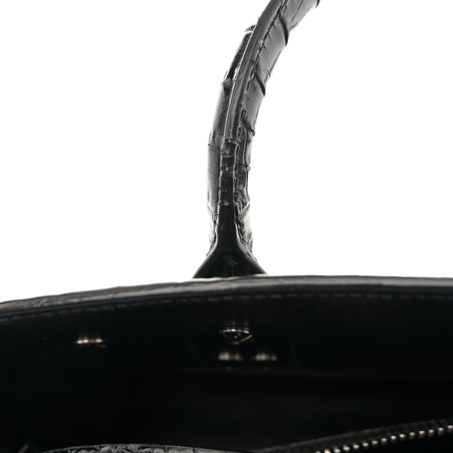 Saint Laurent Calfskin Crocodile Embossed Baby Sac De Jour Black 16 of 17