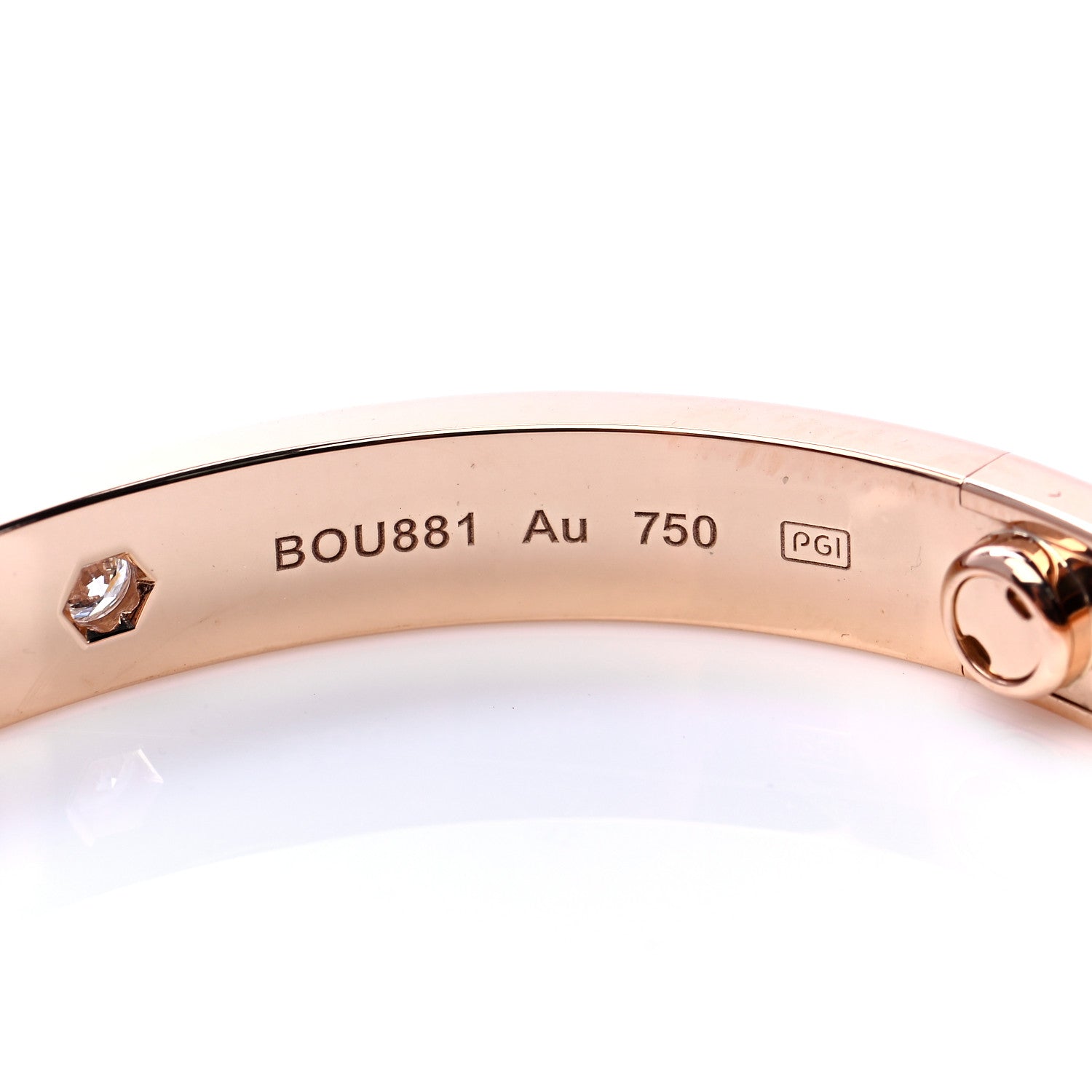 Cartier 18K Pink Gold 4 Diamond LOVE Bracelet 16 5 of 8