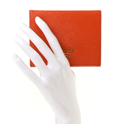 Prada Vitello Move Bifold Wallet Papaya 2 of 10