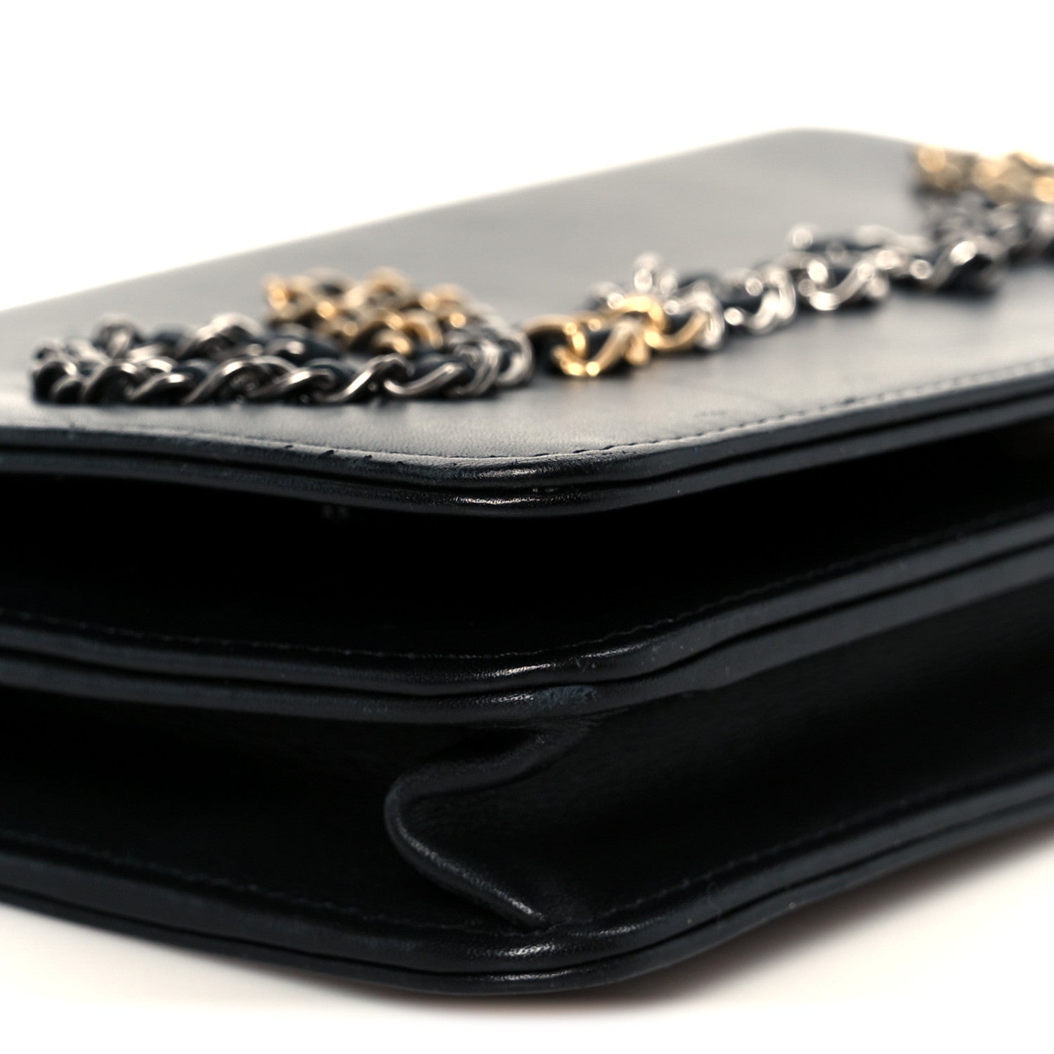 Chanel Calfskin Chain 20s Signe Wallet on Chain WOC Black 10 of 11