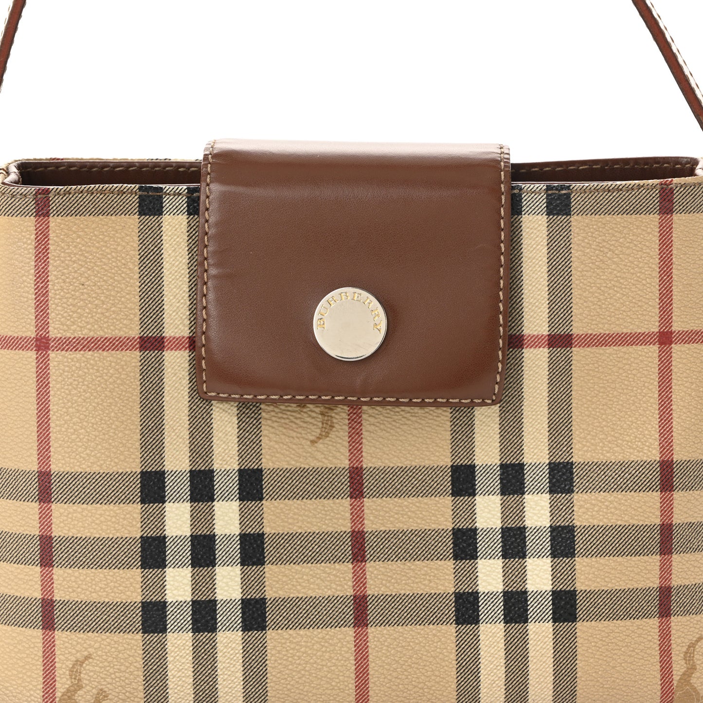 House Check Small Tote Dark Brown