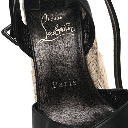 Christian Louboutin Goatskin Mariza Zeppa 130 Espadrille Sandals 37 Black 8 of 10