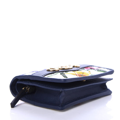 Gucci Canvas Flora Floral Trapuntata Zumi Card Case Wallet Great White Multicolor Blue Agata 4 of 7