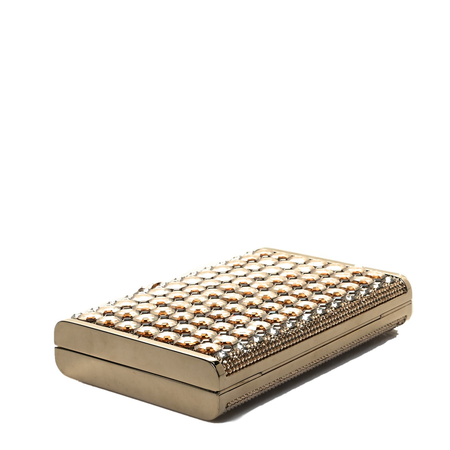 Crystal Minaudiere Clutch Gold