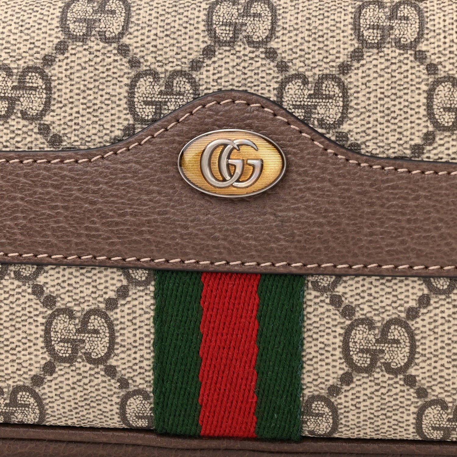 Gucci GG Supreme Monogram Web Mini Ophidia GG Bag Brown 8 of 10
