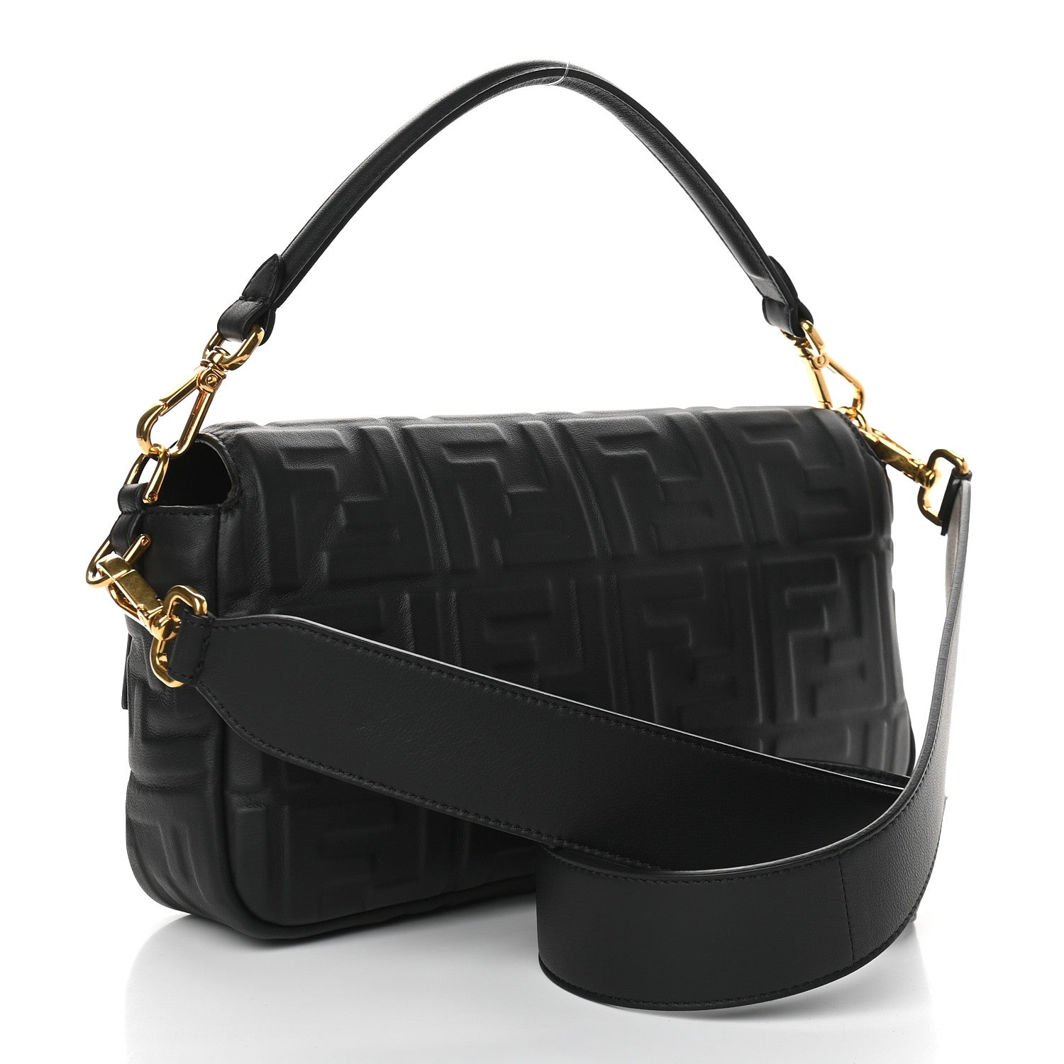 Fendi Nappa FF 1974 Embossed Baguette Black 3 of 8