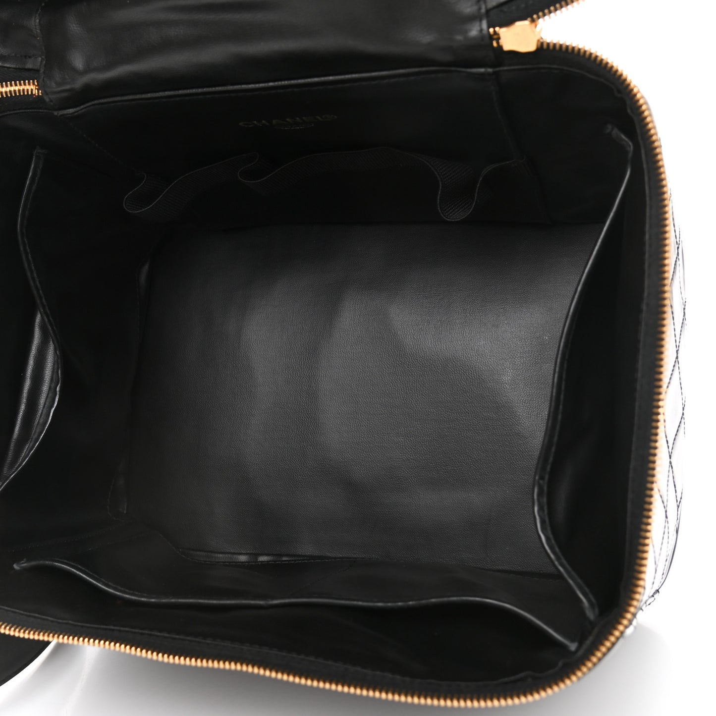 Patent Quilted CC Vanity Cosmetic Case Black