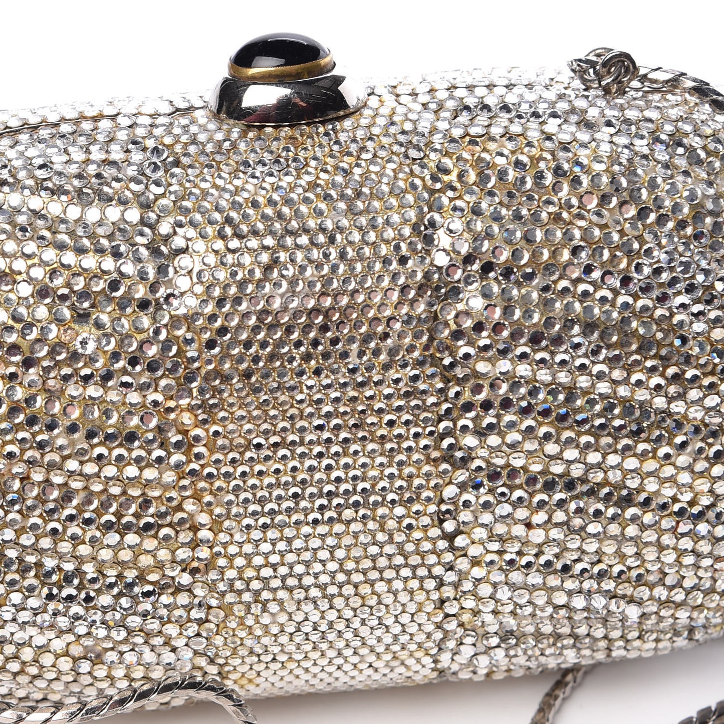 Swarovski Crystal Minaudiere Clutch Silver