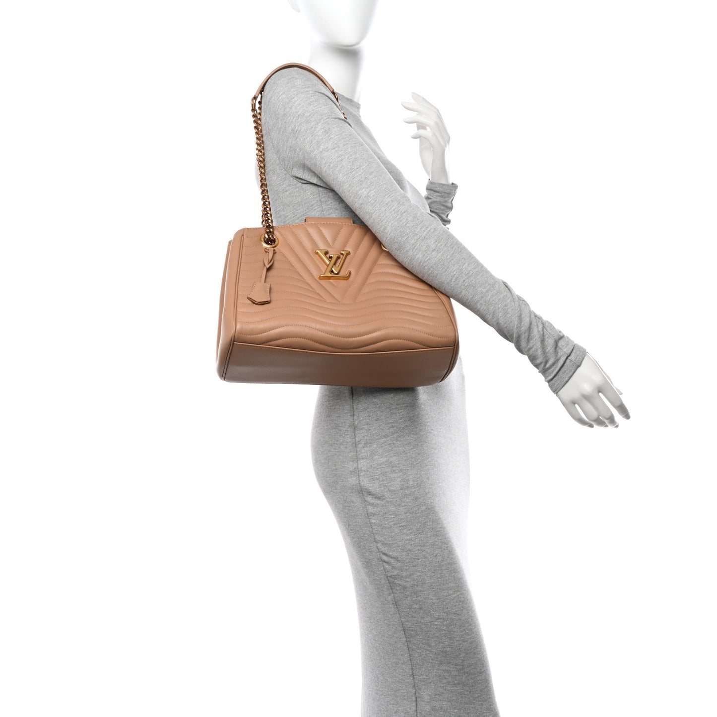 Calfskin New Wave Chain Tote Noisette