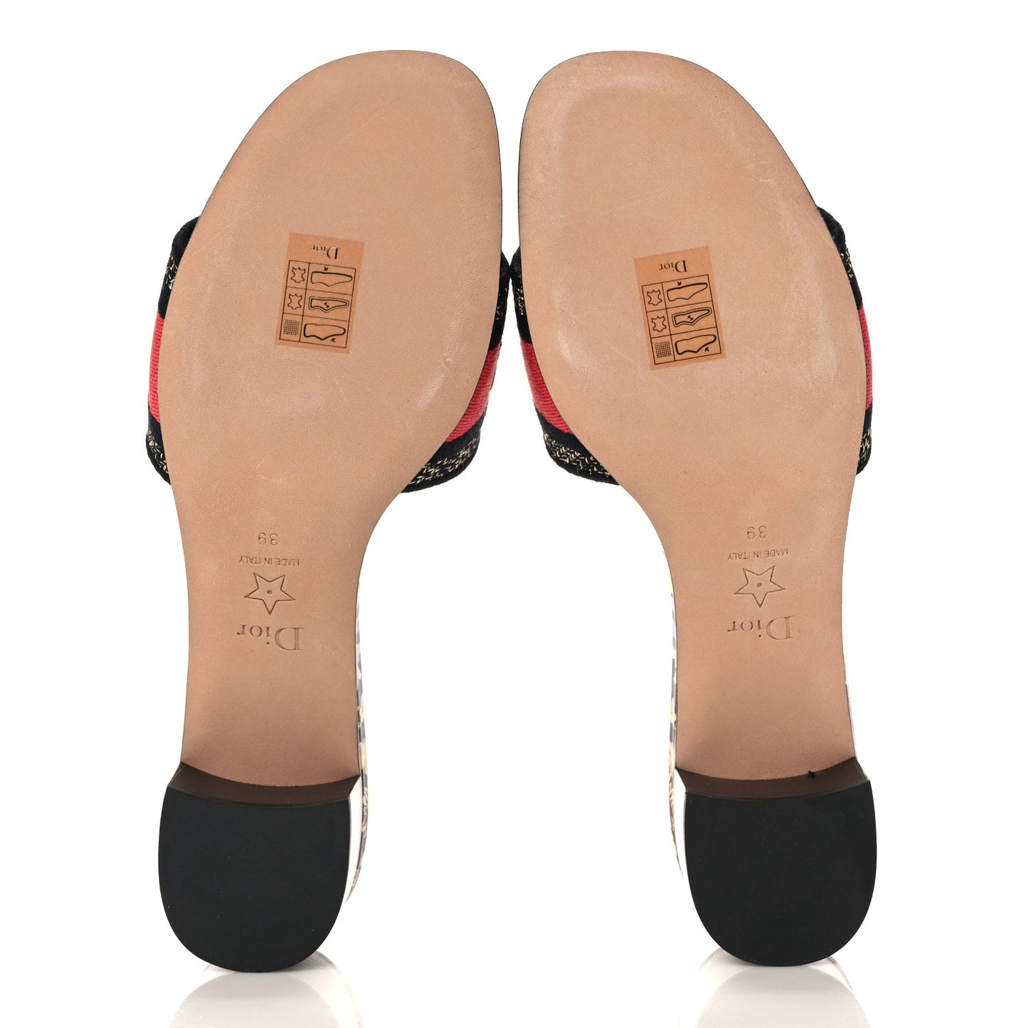 Canvas Toile de Jouy Pop Embroidered Dway 40mm Slide Sandals 39 Black Multicolor