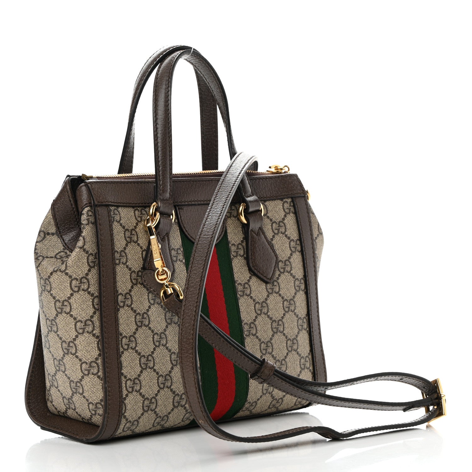 Gucci GG Supreme Monogram Small Ophidia Tote Bag Brown 3 of 16