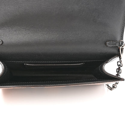 Jimmy Choo Calfskin Snakeskin Embossed Varenne Chain Clutch Brown 5 of 9