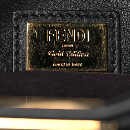 Fendi Vitello Seta Gold Studded Medium Peekaboo Iconic Satchel Black 5 of 12