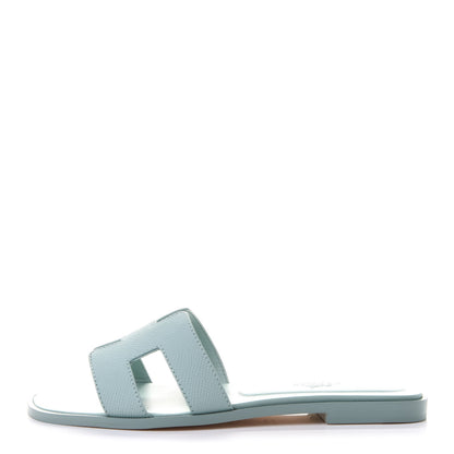Hermes Epsom Oran Sandals 35.5 Vert Embrun 1 of 10