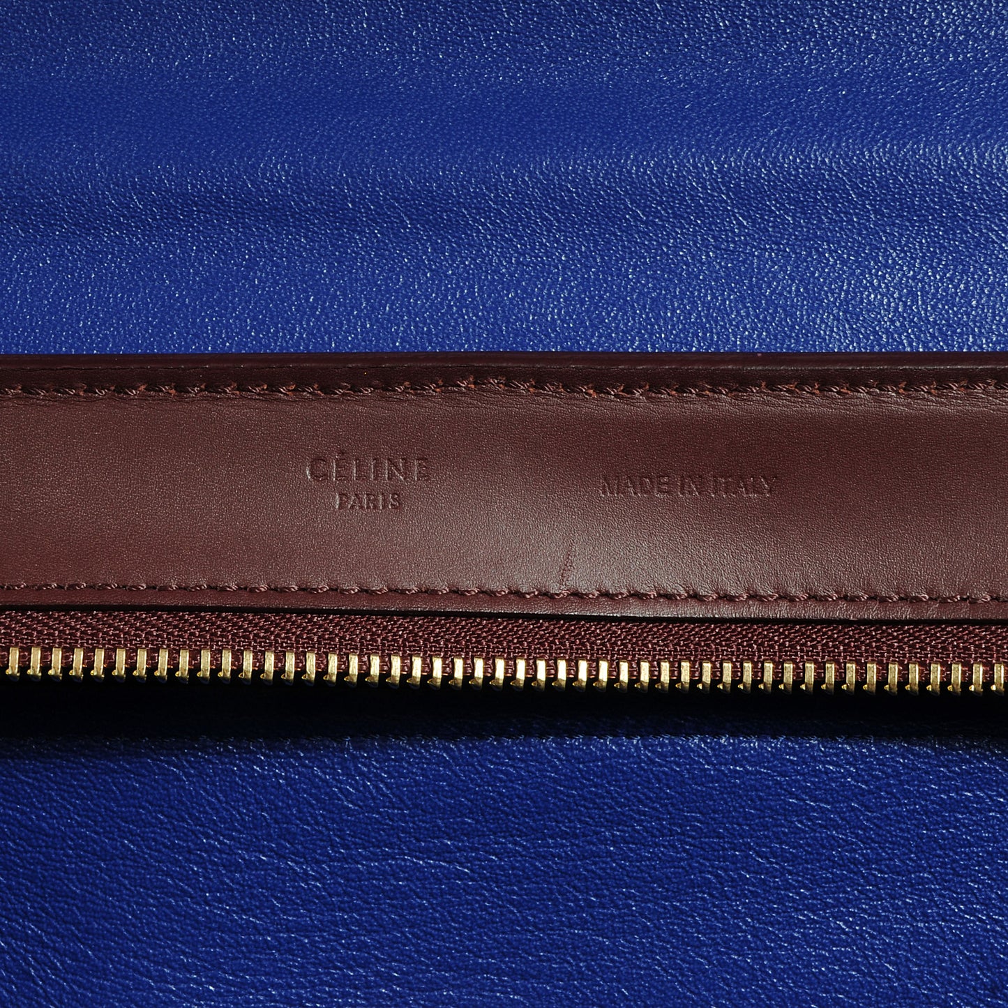 Smooth Calfskin Suede Large Bi-Color Trapeze Burgundy