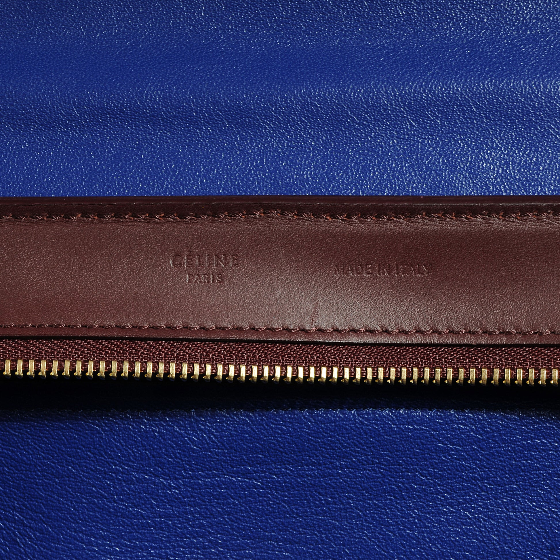 Celine Smooth Calfskin Suede Large Bi-Color Trapeze Burgundy 6 of 11