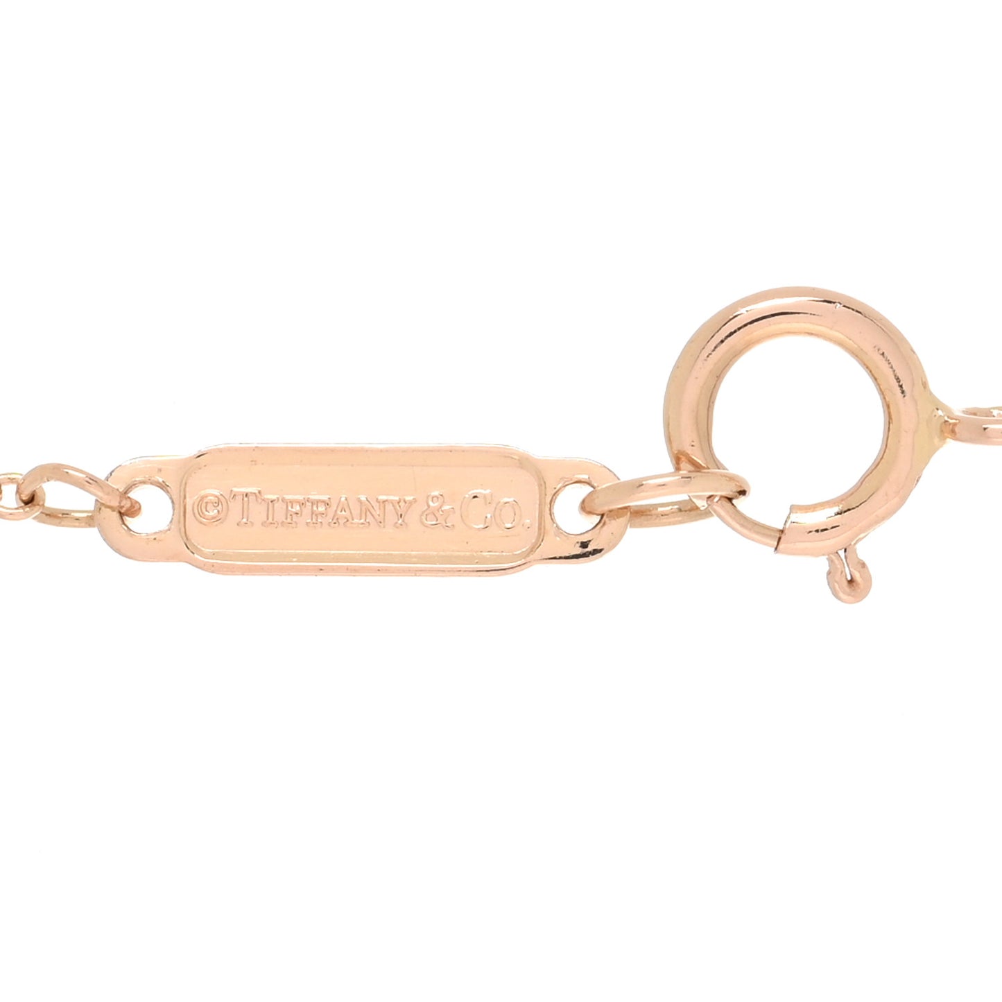 18K Rose Gold Diamond Small T Smile Pendant Necklace