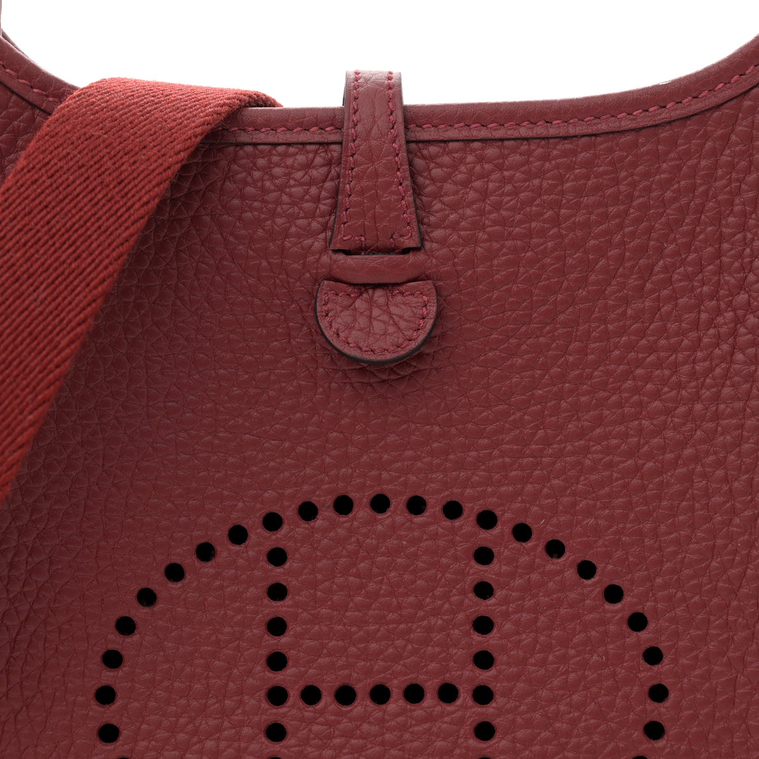 Hermes Taurillon Clemence Amazone Evelyne TPM Rouge H 8 of 12