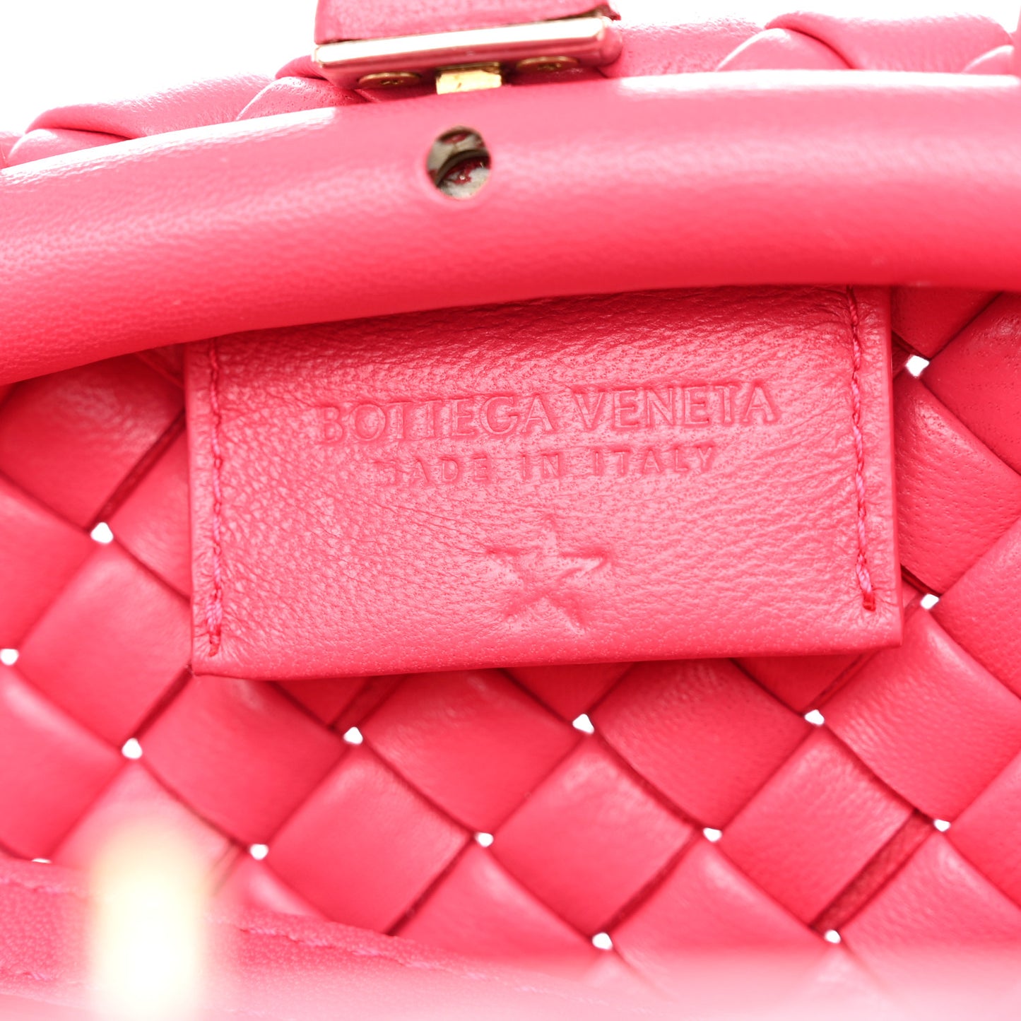 Nappa Intreccio Mini Padded Handle Bag Cranberry Pink