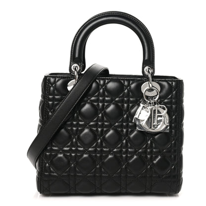 Christian Dior Lambskin Cannage Medium Lady Dior Black 1 of 10