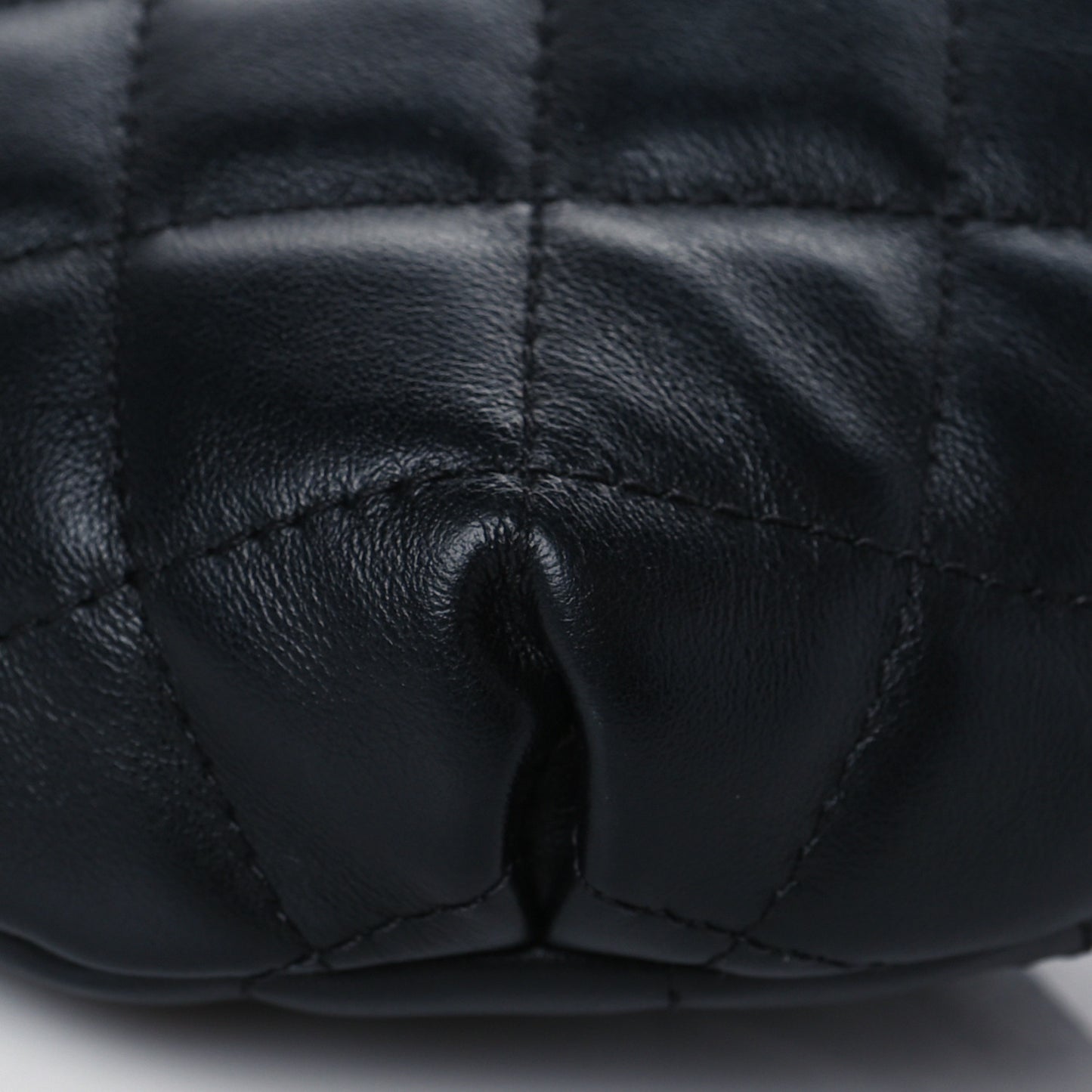 Calfskin Quilted Waist Belt Bag Black
