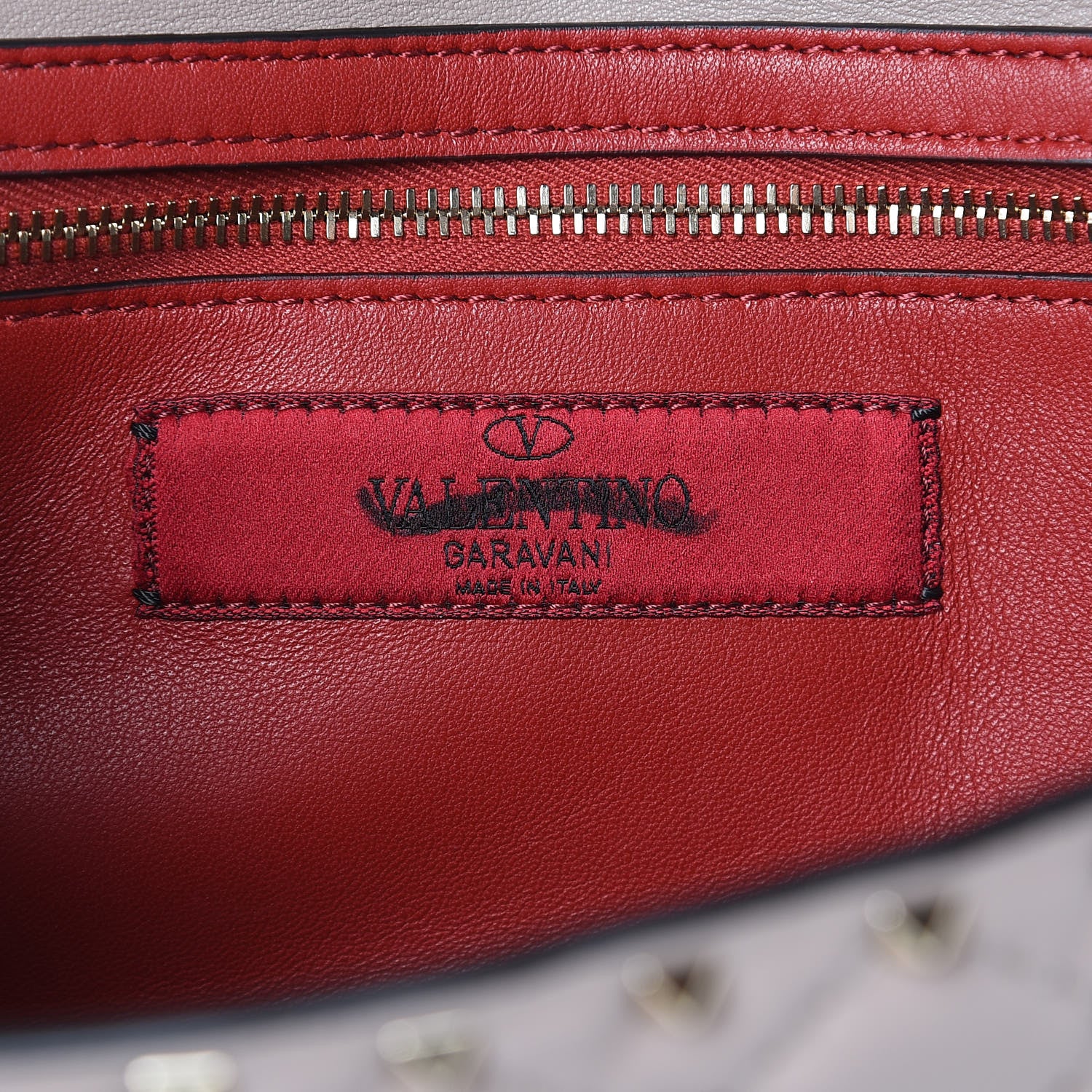 Valentino Garavani Lambskin Rockstud Spike Wallet on Chain Poudre 6 of 10
