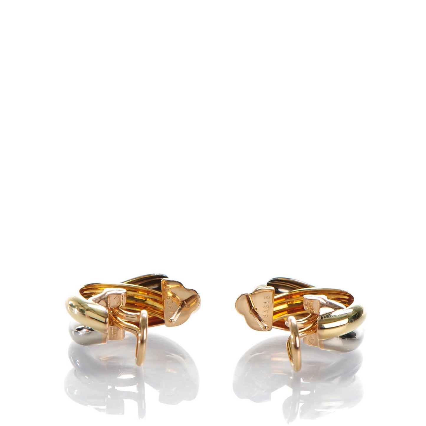 18K Pink Yellow White Gold Small Trinity Earrings
