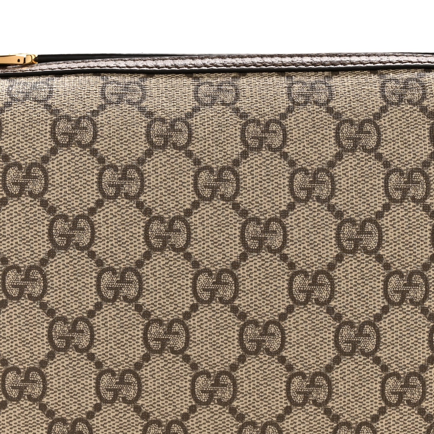 GG Supreme Monogram Textured Calfskin Web Super Mini Ophidia Shoulder Bag Beige Ebony New Acero