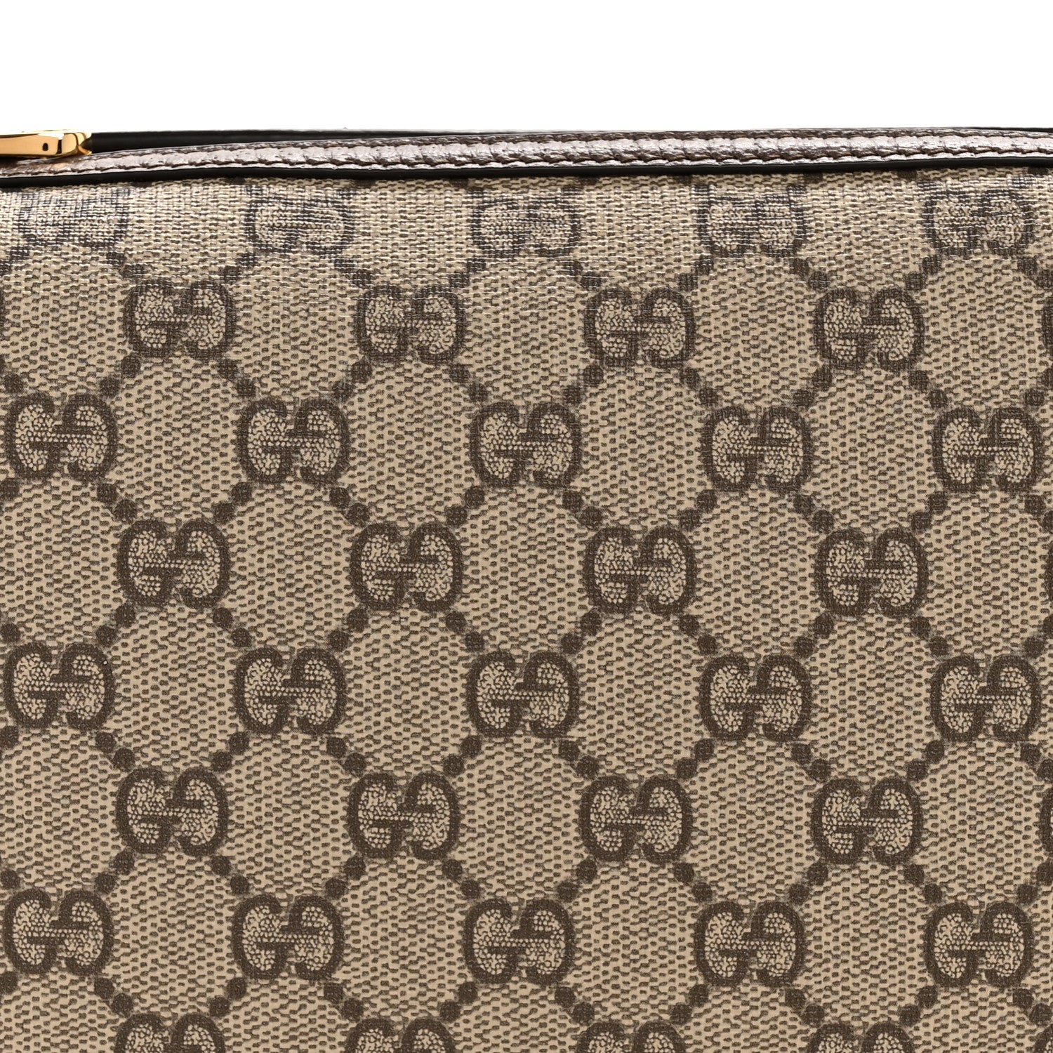 Gucci GG Supreme Monogram Textured Calfskin Web Super Mini Ophidia Shoulder Bag Beige Ebony New Acero 8 of 11